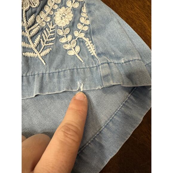 Go Softly Patio Floral Embroidered Dress Women Large Lounge Grandma Mumu House - Picture 9 of 13